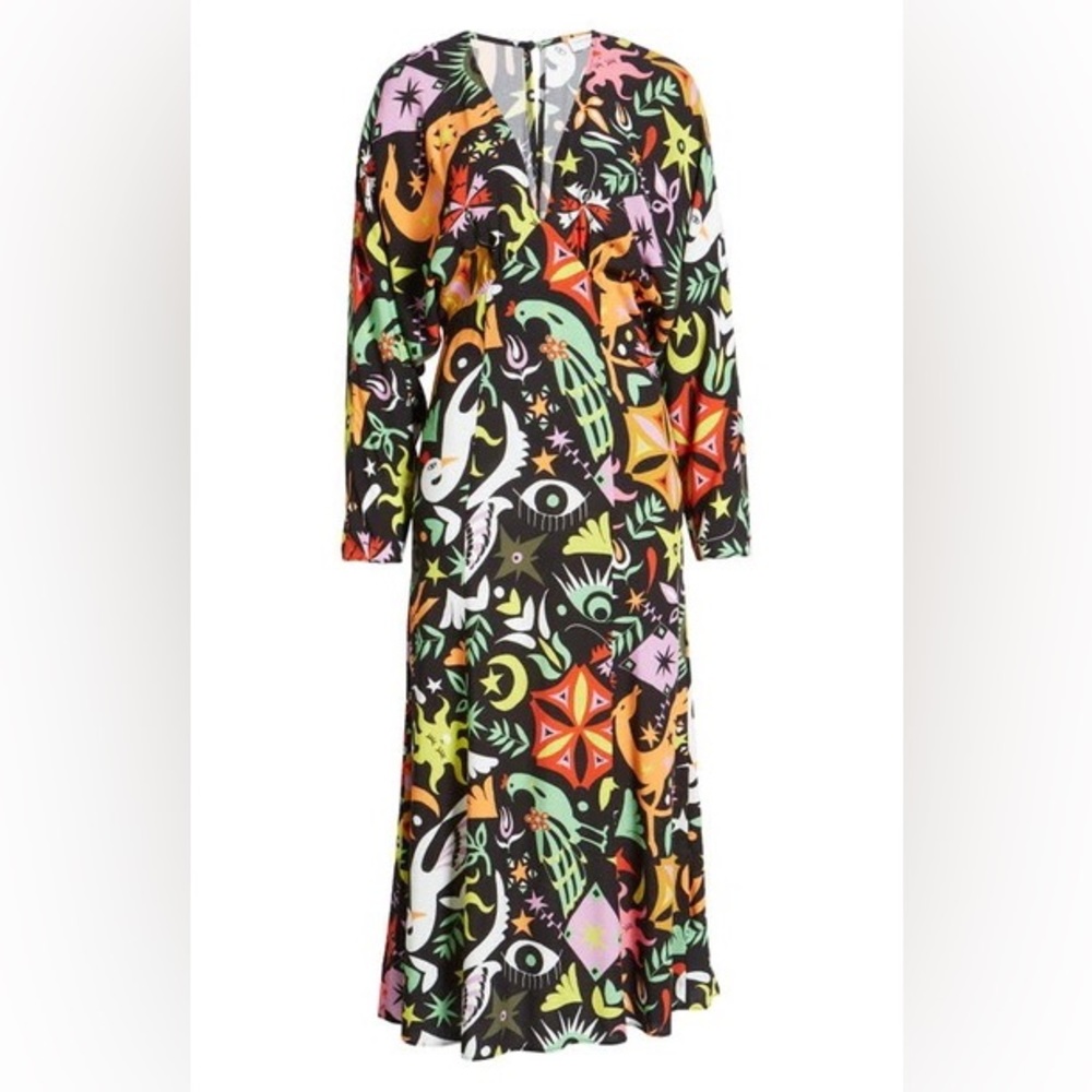 Never Fully Dressed - Celestial Ruby Print Midi Dress - US Size 6